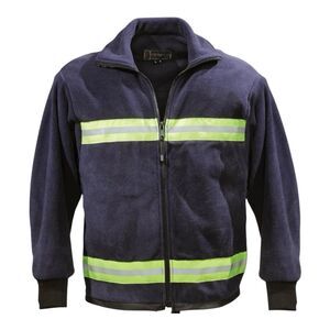 Gerber Regular M Black Fluorescent Neon Green Fleece Full Zip Pockets Jacket